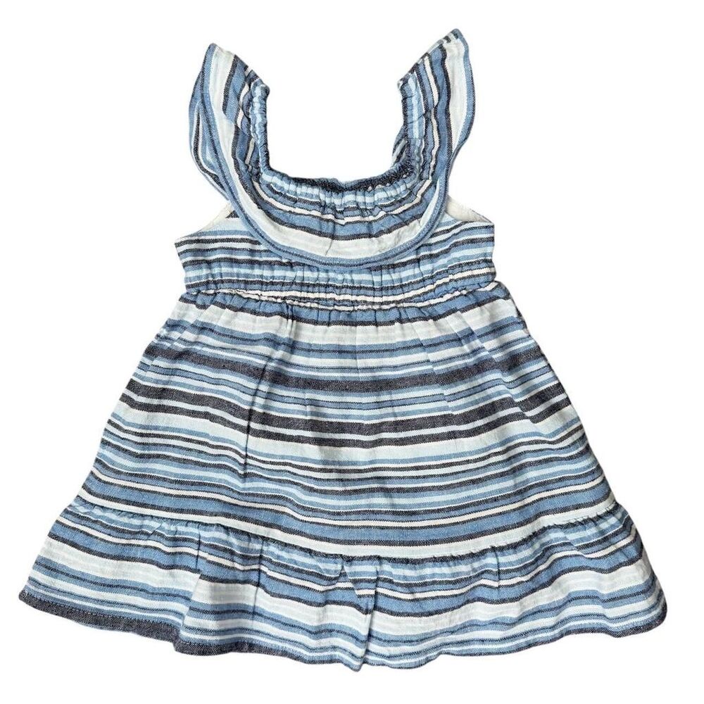 Gymboree NWT Baby Sandy Shores Collection Blue Stripe Ruffle Dress 0-3 Months